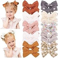 20pcs Baby Girl Hair Bows Clips Fully Lined Barrettes Hair Accessories for Little Girls Toddler K... | Amazon (US)