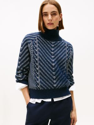 Wool-Blend Mixed Knit Turtleneck Sweater | Tommy Hilfiger | Tommy Hilfiger (US)