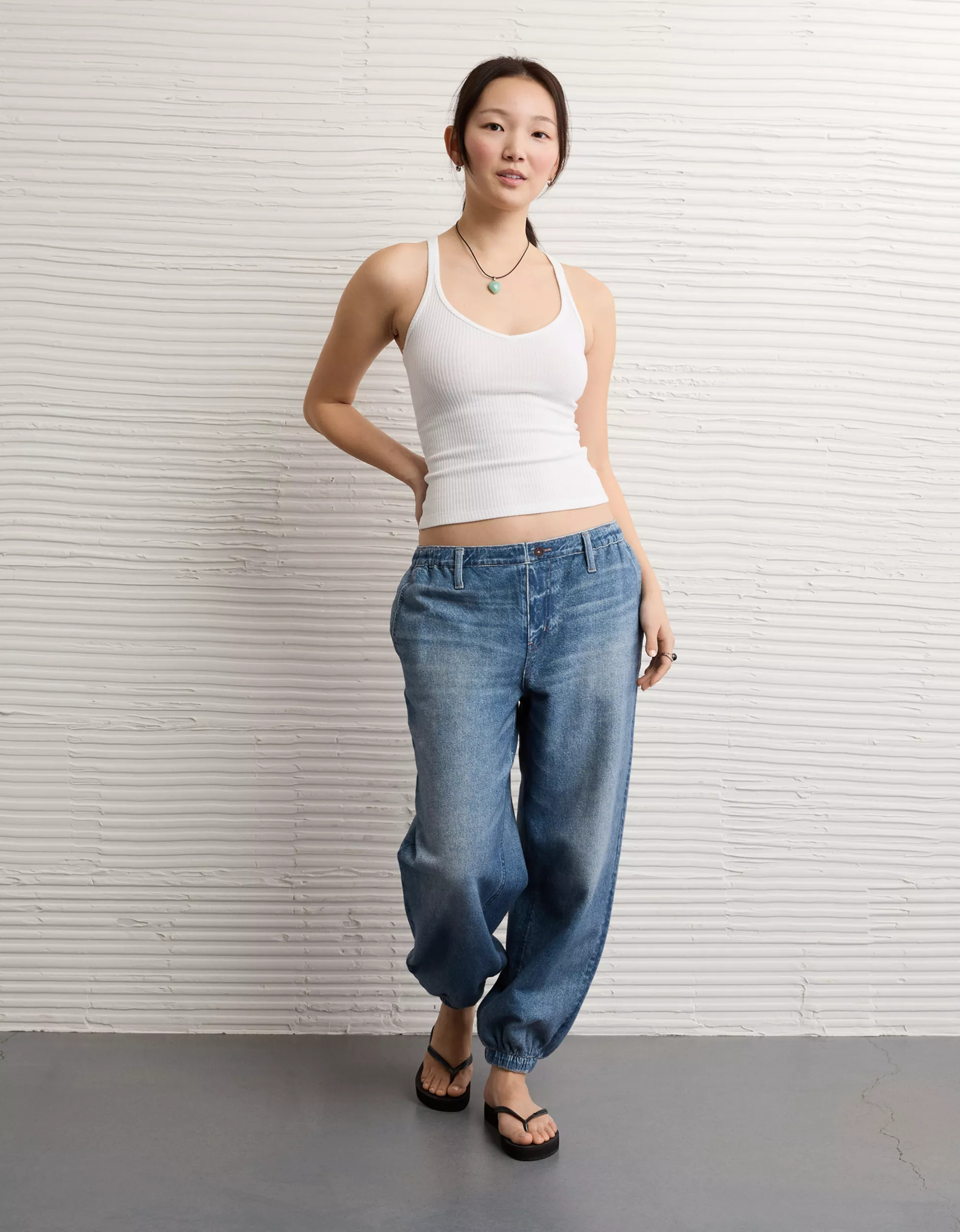 AE High-Waisted Printed Knit Baggy Jogger | American Eagle Outfitters (US & CA)