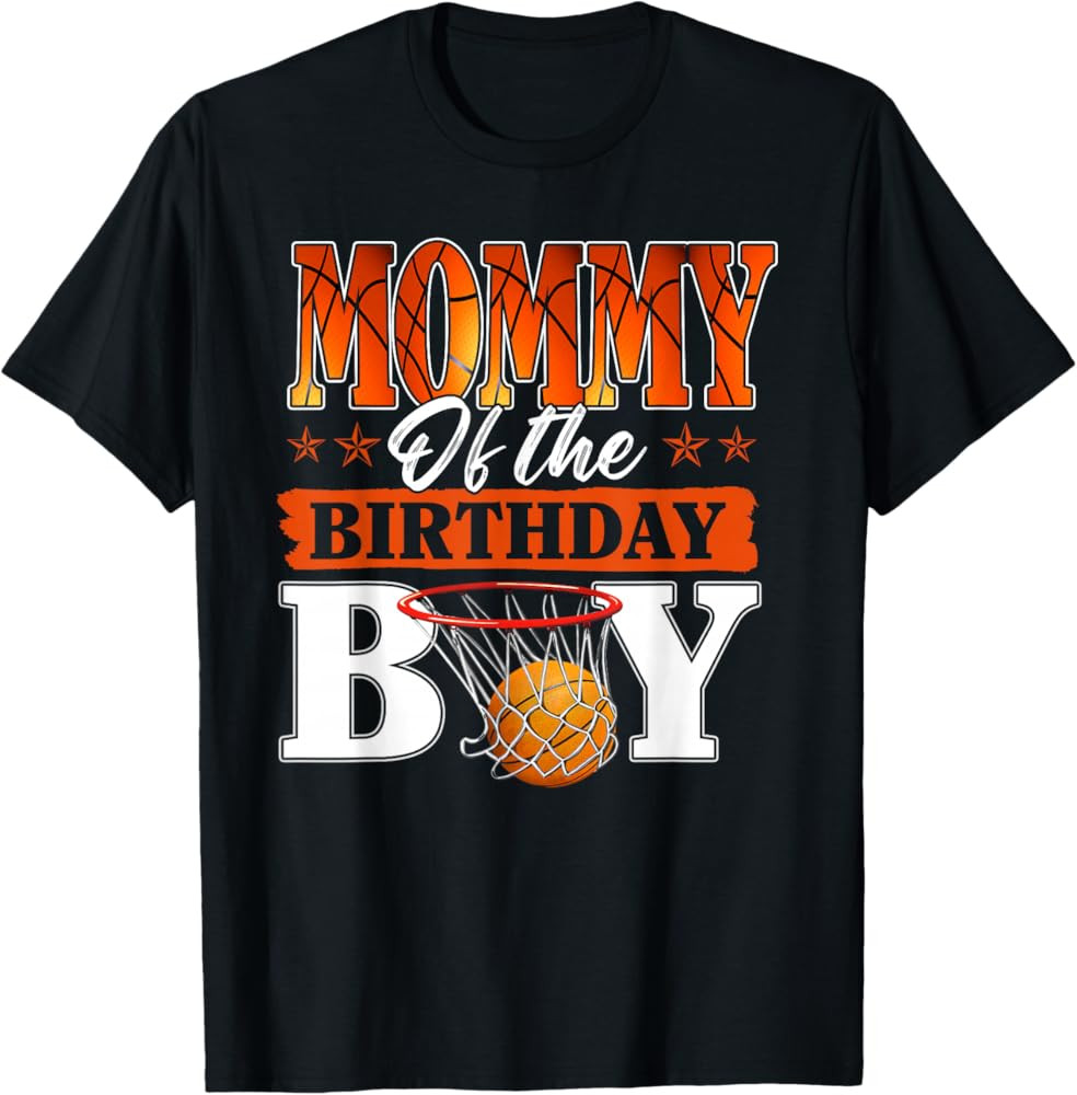 Basketball Mommy of The Birthday Boy Family Matching T-Shirt | Amazon (US)