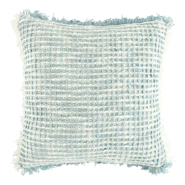 Delphi Blue Waffle Fringe Throw Pillow, 21" | At Home