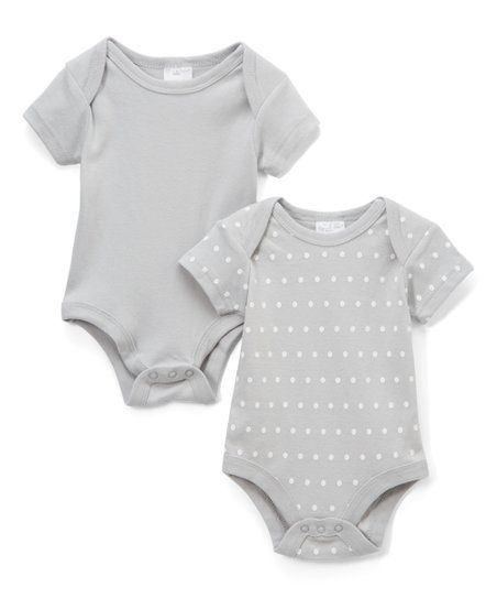 Gray Dots Short-Sleeve Bodysuit Set - Newborn & Infant | Zulily