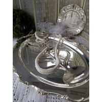 Beautiful Vintage Silver Plate Platter. This Lovely Heavy Silverplated Tree Of Life Silver Serving Platter Sets On Four Ornate Feet | Etsy (US)