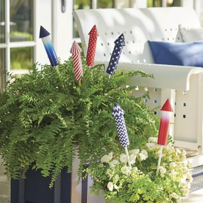 Firework Plant Stakes, Set of Six | Grandin Road