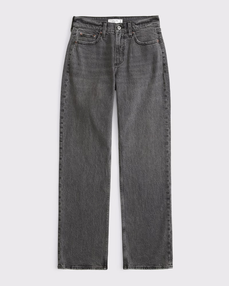 Abercrombie & Fitch Women's Low Rise Baggy Jean in Gray - Size 31 SHORT | Abercrombie & Fitch (US)