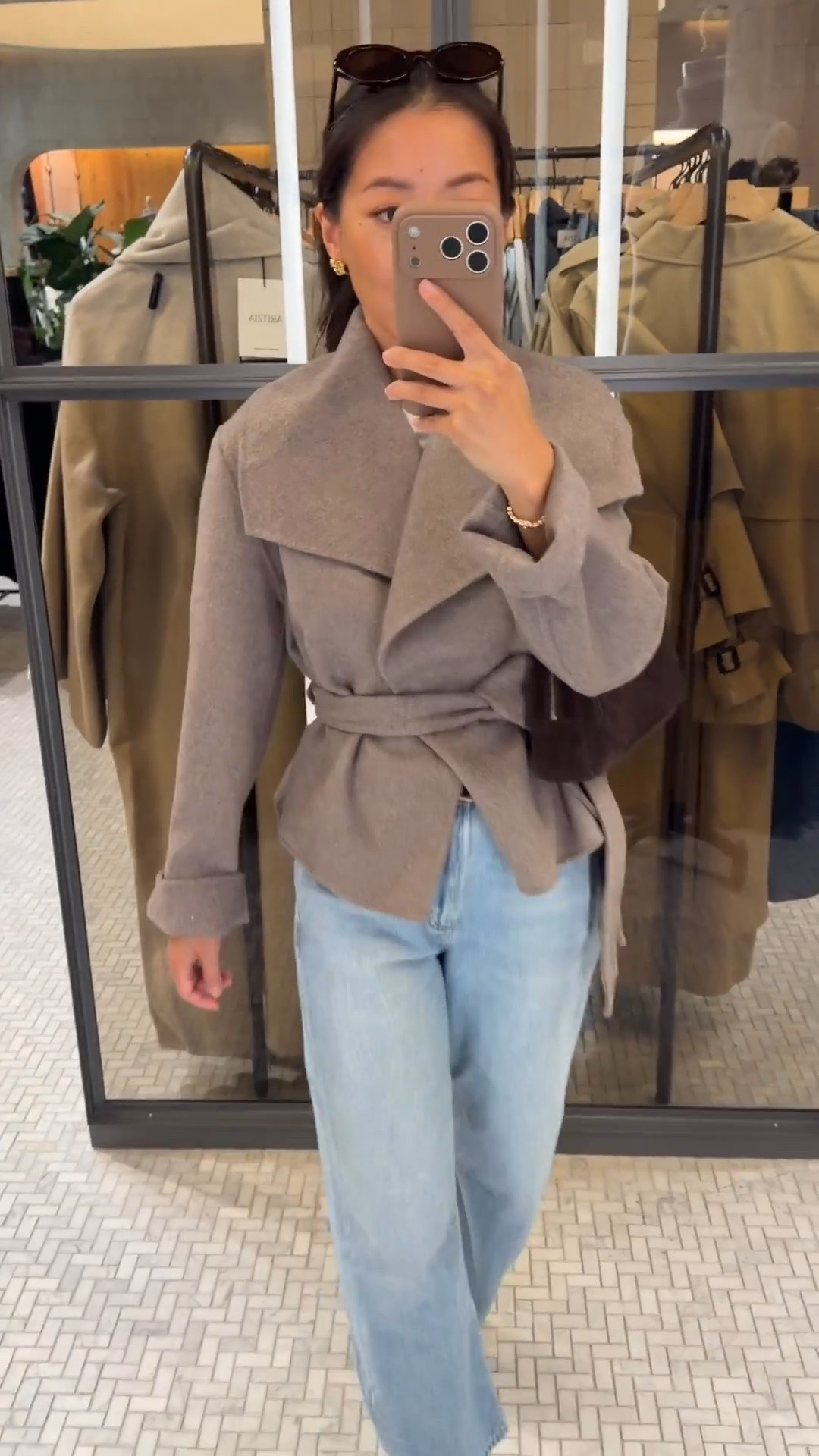 • Aritzia double faced coat 2XS, new short version, unlined style where the wool is more drapey 
• Citizens Miro jeans 24 petite in "Ritual" runs loose at the waist but the perfect subtle barrel and shorter length 
• lululemon cropped t-shirt xxs, linked another one I love too that isn’t cropped 
• Sam Edelman loafers 5.5 in cafe noir 
• Madewell zip shoulder bag & sunglasses 

Fall coats, wool jackets , petite friendly jeans, fall outfit ideas

#LTKPetite #LTKSeasonal #LTKootd