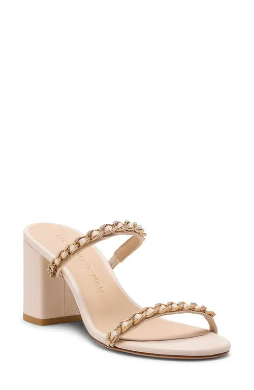 Stuart Weitzman Soluxe Crystal Slide 75 in Linen at Nordstrom, Size 7.5 | Nordstrom