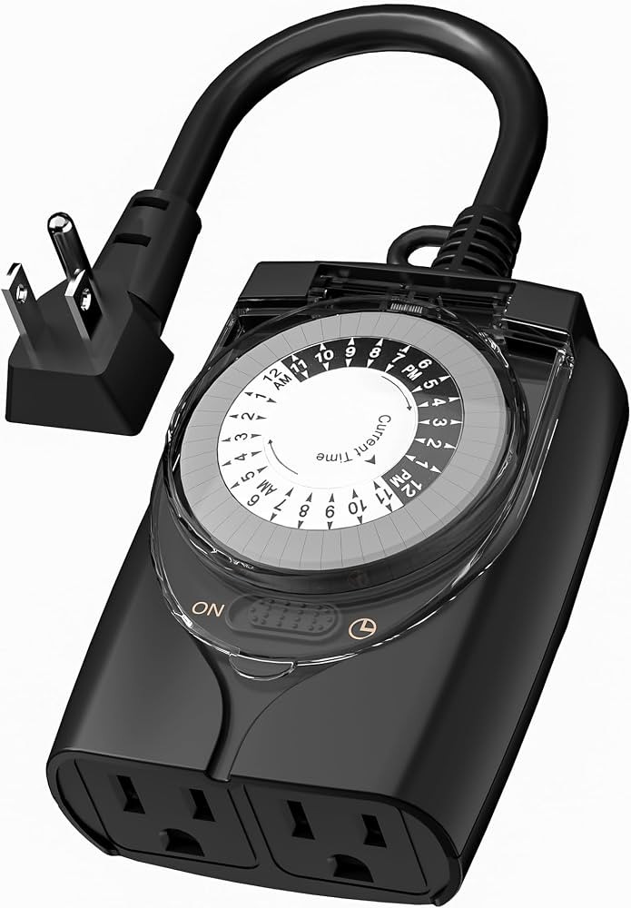 HBN Outdoor Timer Outlet Waterproof, 24 Hour Mechanical Light Timers for Electrical Outlets Outdo... | Amazon (US)