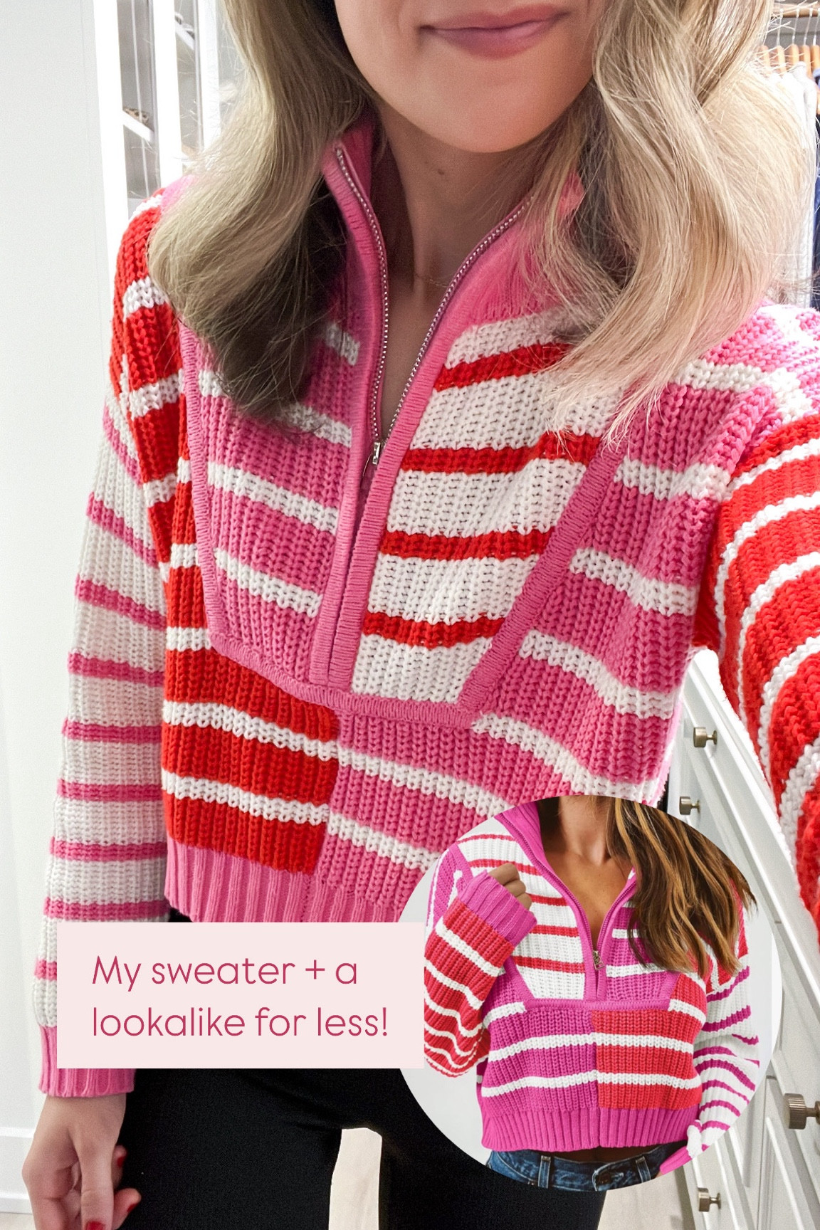 My fun quarter zip + a lookalike for less I just found!! I’m wearing an XS. I’d say it’s true to size but size up if you want a more oversized fit! 

How cute is this!! The Amazon version comes in different colors! 



#LTKFindsUnder100 #LTKFindsUnder50 #LTKSeasonal