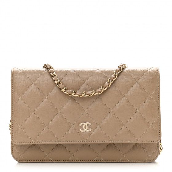 CHANEL Caviar Quilted Wallet On Chain WOC Beige | FASHIONPHILE | Fashionphile