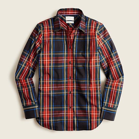 Slim-fit stretch cotton poplin shirt in Stewart tartan | J.Crew US