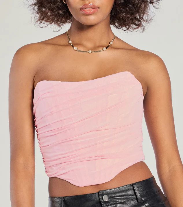 Hit The Streets Strapless Mesh Corset Top | Windsor Stores