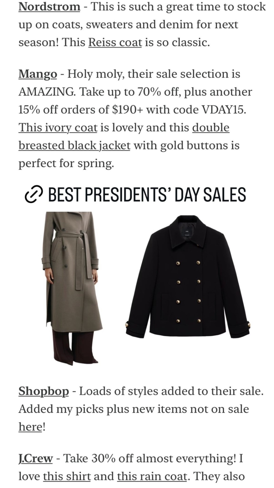 Best Presidents’ Day sales full list on Substack! 

#LTKWorkwear #LTKSeasonal #LTKSaleAlert