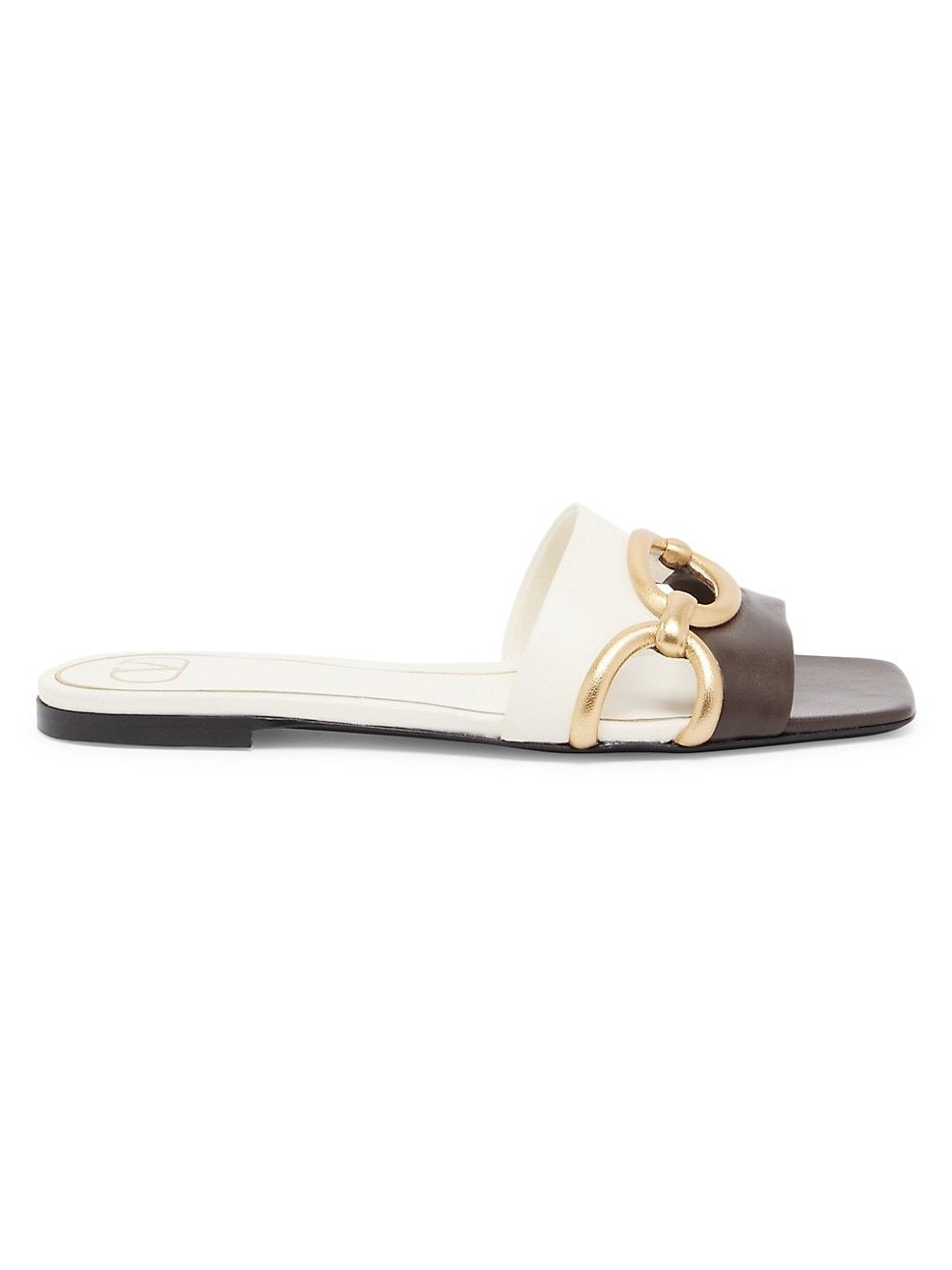 Chain-Link Colorblocked Leather Slide Sandals | Saks Fifth Avenue