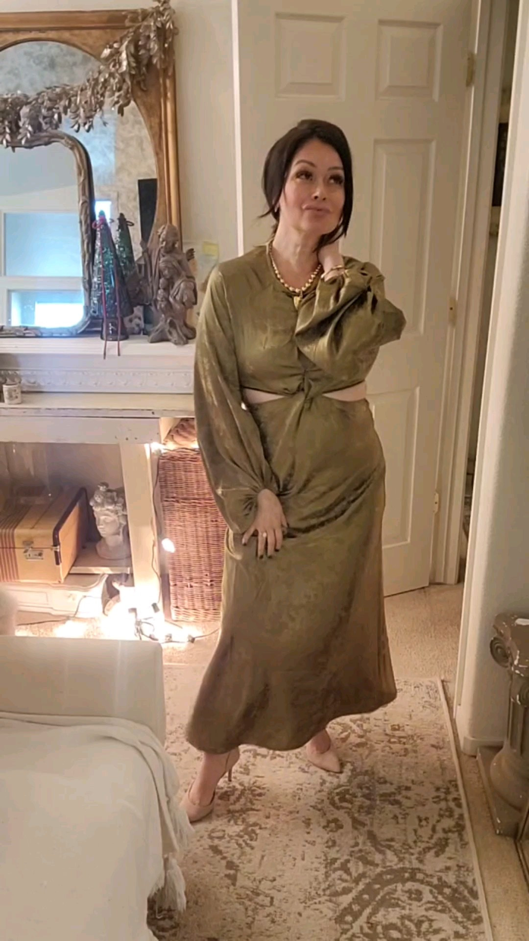 Such a gorgeous dress! I am wearing a size Medium. The heart necklace is everything. Makes a perfect stocking stuffer#LTKHoliday#LTKexclusivesale#LTKViciCollection

#LTKStyleTip #LTKSaleAlert #LTKCyberWeek