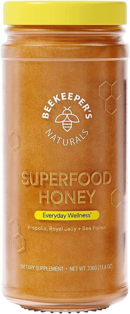 Superfood Honey by Beekeeper's Naturals - Bee Pollen, Royal Jelly, Propolis, Honey - Natural Ener... | Amazon (US)