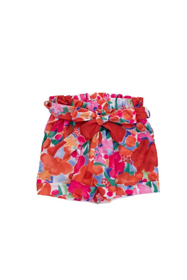 She's Stealing Hearts Girls Multi Floral Shorts | Pink Lily