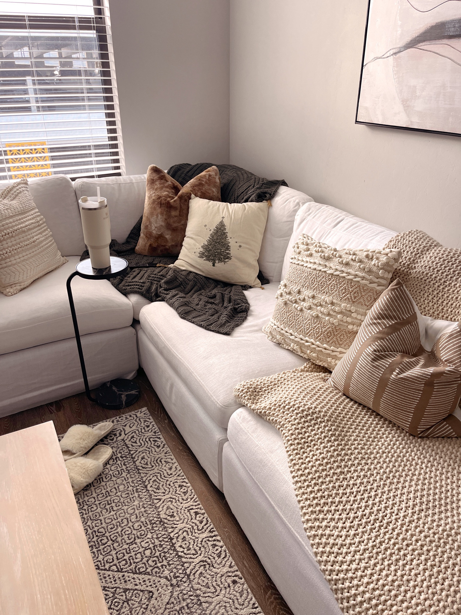 Target holiday home decor finds, knit blanket and throw pillow, Christmas decor 

#LTKHoliday #LTKhome