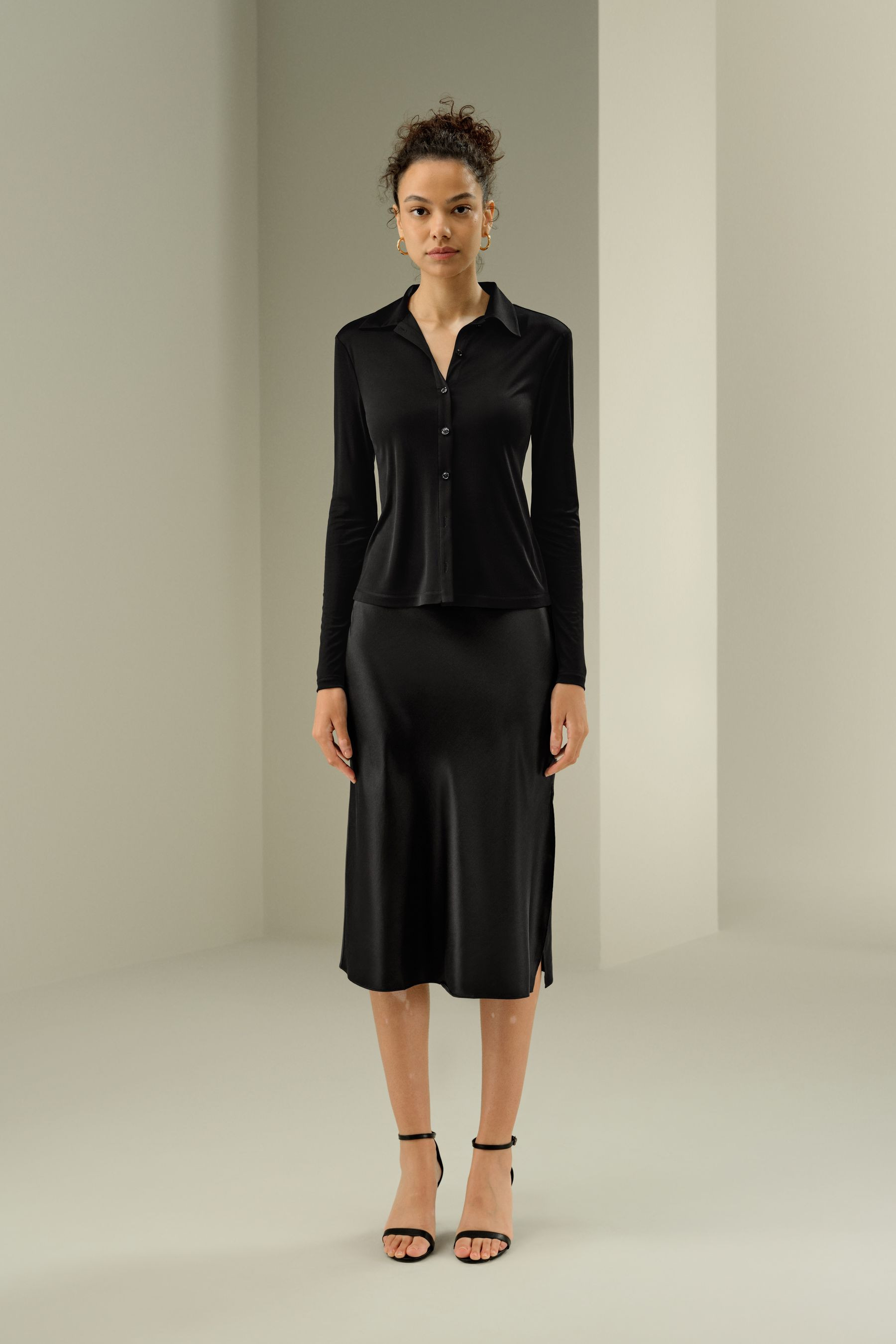 Seidenjersey Basic Slim Hemd | LilySilk