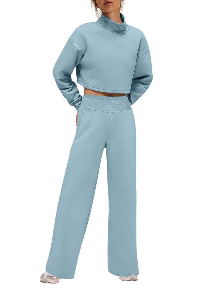 LAMISSCHE Womens Sweat Set 2 Piece Lounge Sets Matching Workout Set Fleece Sweatshirt And Pants S... | Amazon (US)