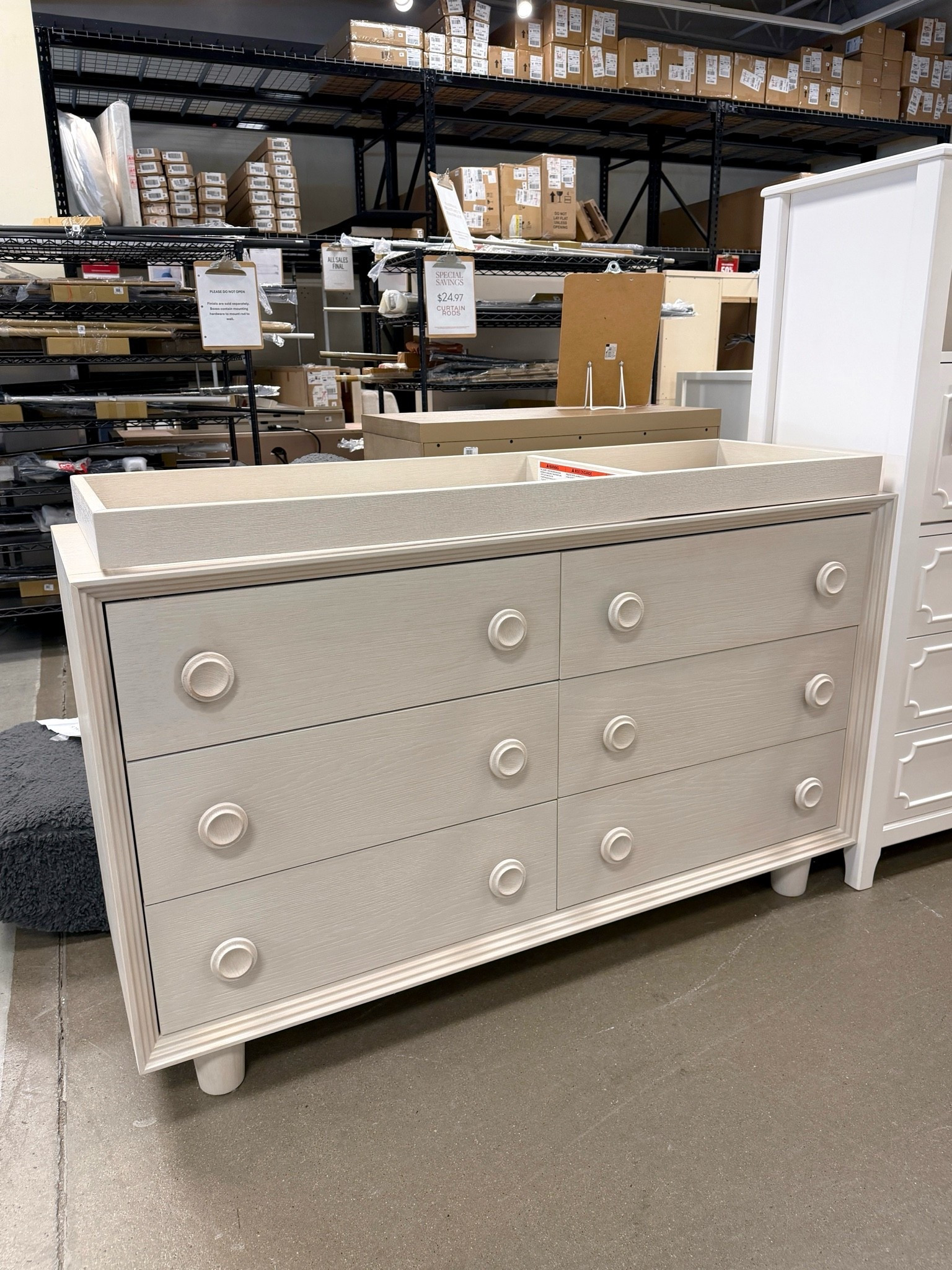 Nursery furniture find! 🍼 The Vivienne Extra Wide Changing Table from West Elm is such a charming piece with its playful oversized knobs and beautiful finish.🤍 It feels fun and unique while still being practical, with plenty of storage for diapers, clothing, and nursery essentials. A sweet statement piece that adds so much personality to a nursery. 👶🏻 #nurseryinspo #changingtable #nurseryfurniture

#LTKHome #LTKBaby #LTKBump
