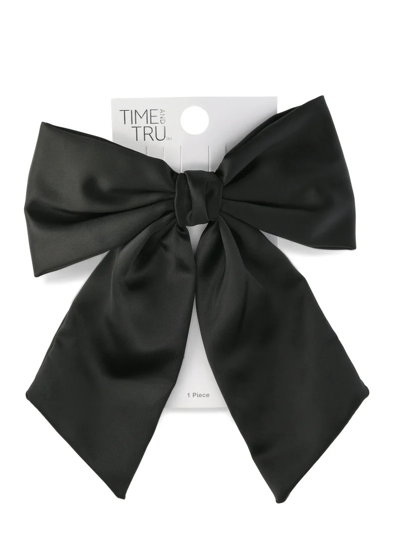 Time and Tru Bow Barrette, Black | Walmart (US)