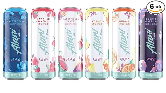 Alani Nu Sugar Free Energy Drinks 12 ounce Cans (6 Flavor Variety Pack, 6 Cans) | Amazon (US)