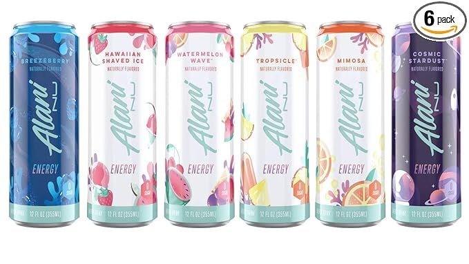 Alani Nu Sugar Free Energy Drinks 12 ounce Cans (6 Flavor Variety Pack, 6 Cans) | Amazon (US)