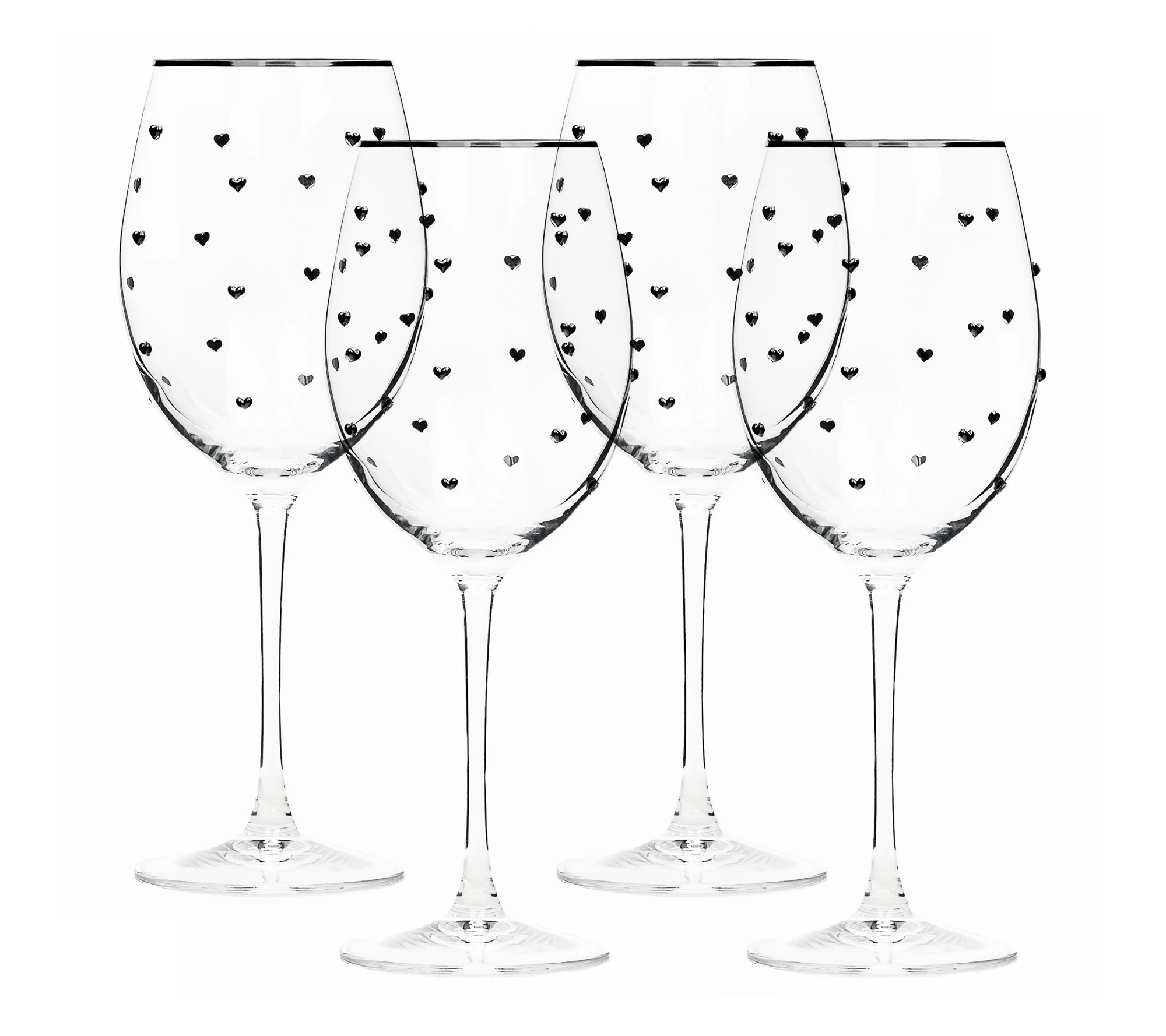 Make Your Selection: 10 Strawberry Street Set of 4 Charming Heart Red Wine Glass | QVC