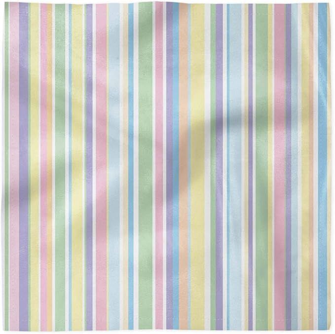 Ambesonne Pastel Decorative Satin Napkins Set of 4, Vertically Striped Pattern Different Colored ... | Amazon (US)