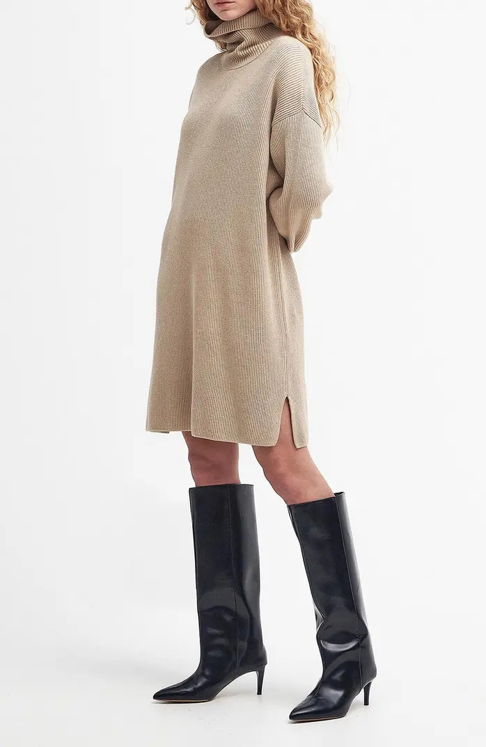 Barbour Long Sleeve Cotton Blend Rib Turtleneck Sweater Dress | Nordstromrack | Nordstrom Rack