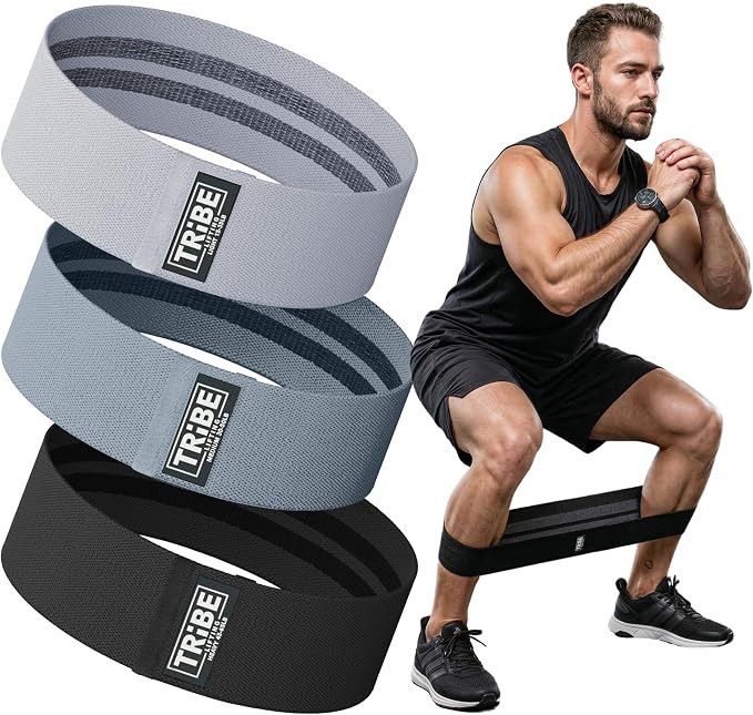 Tribe Lifting Resistance Bands for Working Out - 3 Pack Fabric Workout Bands for Women and Men - ... | Amazon (US)