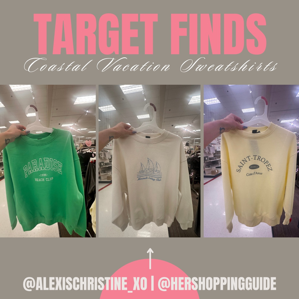 NEW Target Arrival!!

How cute are these soft pullover long sleeve sweatshirts? Perfect for those chilly nights on your beach vacation 🌴💗 The fit is slightly oversized.

Resort wear | Resortwear | vacation outfits | bright colors & pastels | comfy cozy lounge outfits for women | spring outfit | summer style | paradise beach club | montauk sailing | st tropez France Côte d’Azur 
.
.
.
.
.
#resortwear #summer #vacationoutfit #summerstyle #springoutfit #pastel #sweatshirt

#LTKtravel #LTKstyletip #LTKfindsunder50