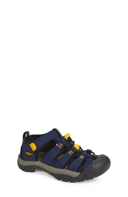 KEEN Kids' Newport H2 Water Friendly Sandal in Naval Academy/keen Yellow at Nordstrom, Size 3 | Nordstrom