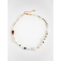 Handmade Beaded Necklace With Pearls, Gemstones & Czech Glass - Pastel Statement Jewelry, 15-17"" Adjustable, Gold Plated Hardware | Etsy (US)