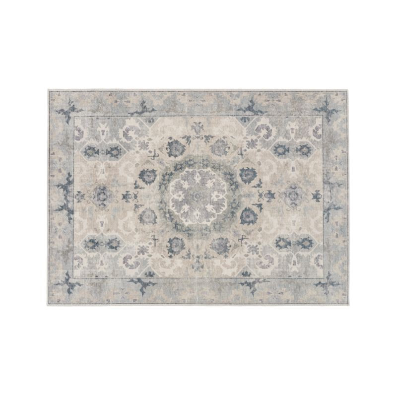 Torrance Neutral Blue Area Rug 5'x8' + Reviews | Crate & Barrel | Crate & Barrel