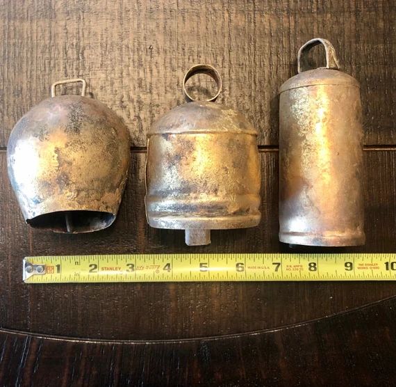Three Warm Sounding Bells, Full of Charm/Old World/Metal Bells/Wreath Centers | Etsy (US)
