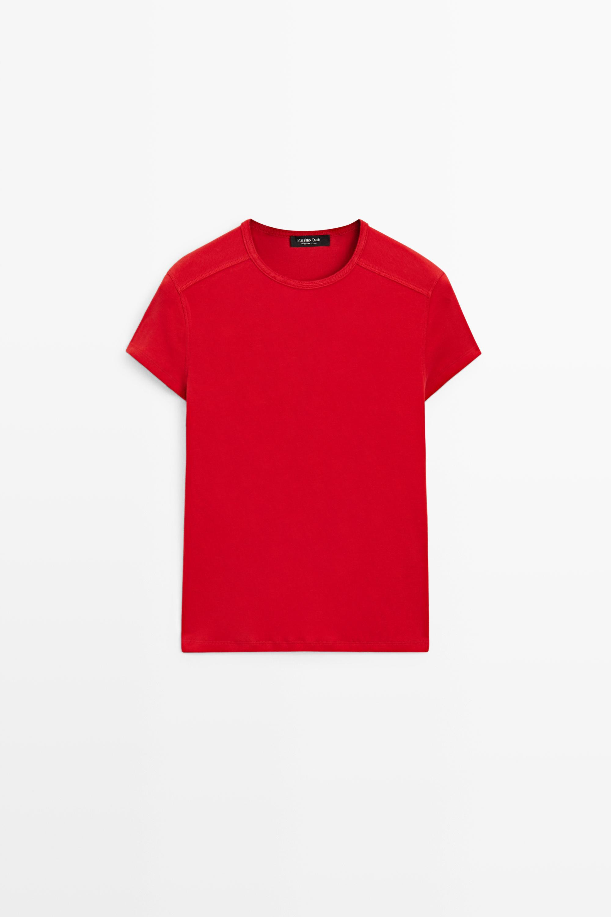 T-shirt manches courtes coton m\u00e9lang\u00e9 | Massimo Dutti FR