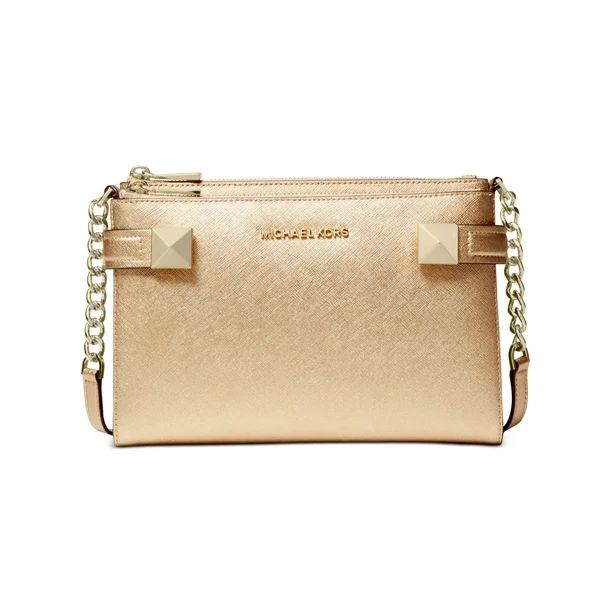 MICHAEL KORS Gold Leather Clutch Handbag Purse | Walmart (US)