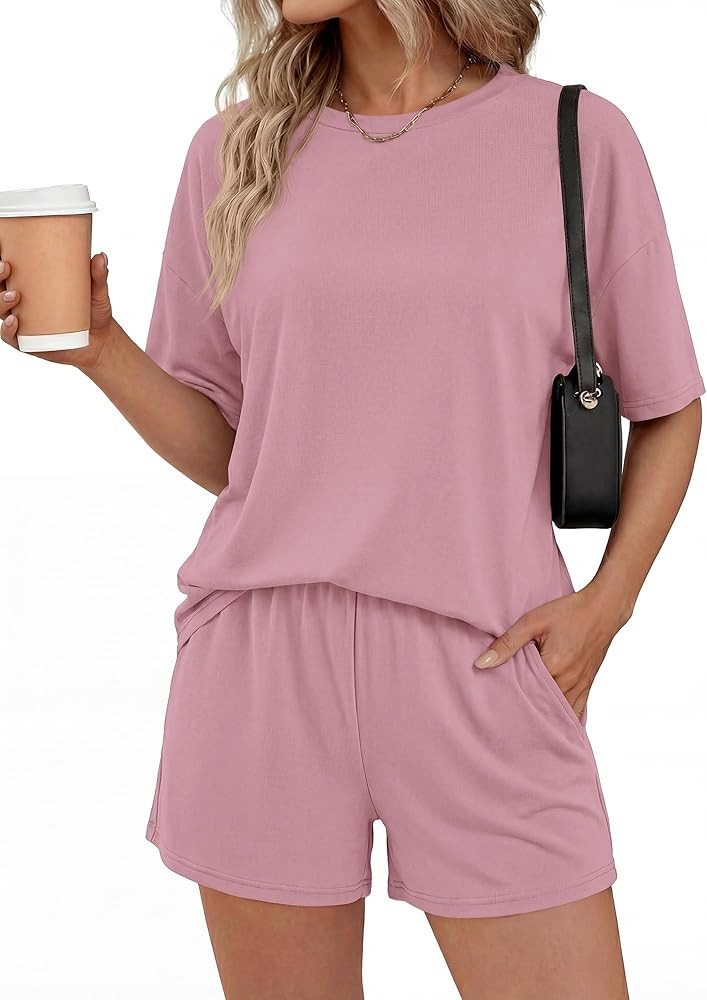 BTFBM 2 Piece Short Sets For Women 2026 Summer Airport Travel Vacation Outfits Loose Matching Clo... | Amazon (US)