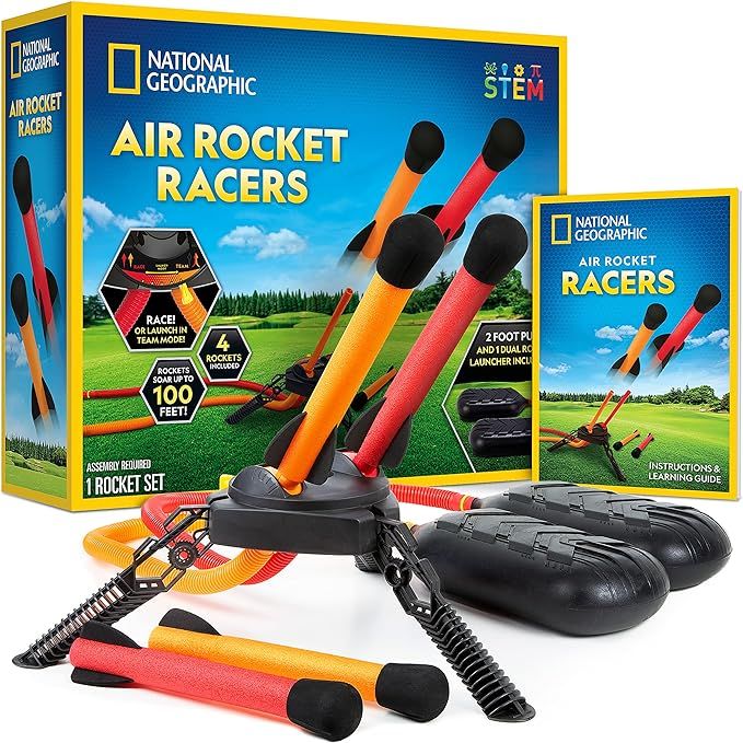 NATIONAL GEOGRAPHIC Air Rocket Toy - Stomp & Launch Dueling Air Rockets up to 100 Ft, Includes La... | Amazon (US)