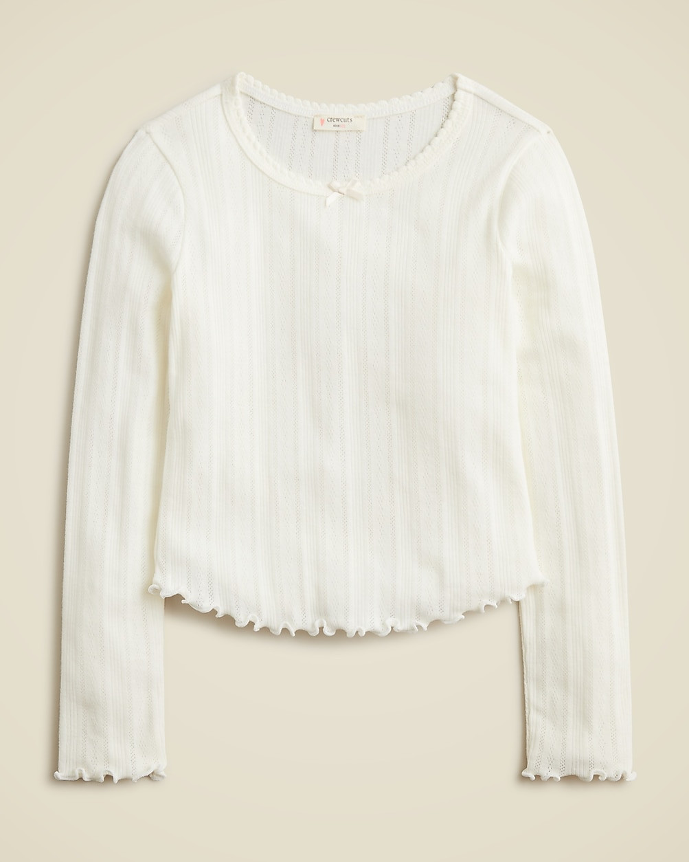 Girls' long-sleeve pointelle-knit T-shirt | J. Crew US