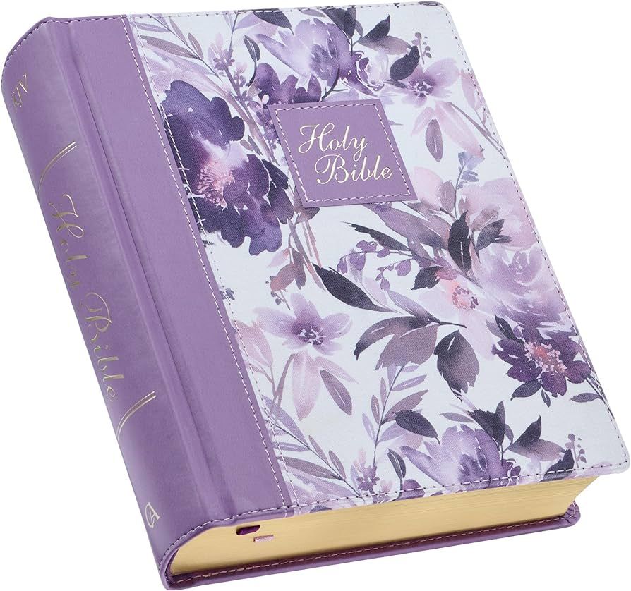 KJV Holy Bible, Note-taking Bible, Faux Leather Hardcover - King James Version, Purple Floral Pri... | Amazon (US)