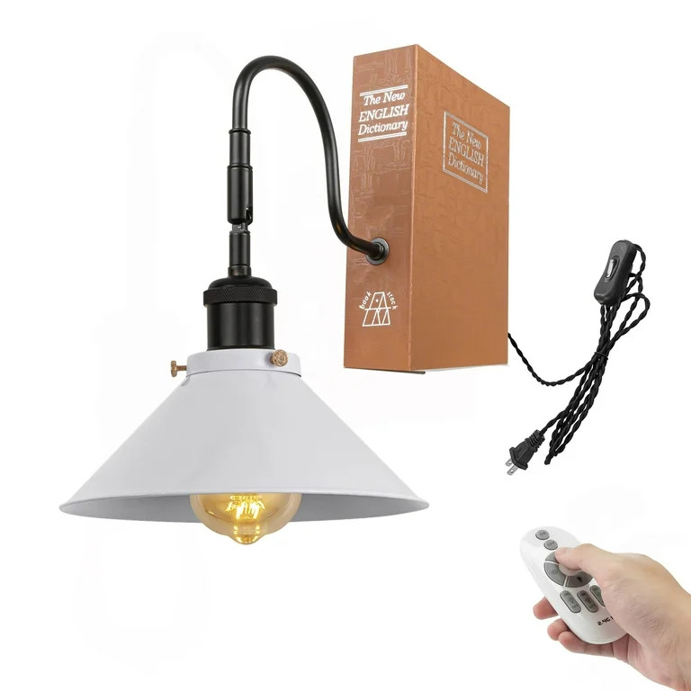 Kiven Plug-in Table Lamp, 1-Light Vintage Bookshelf Lamp with Remote Control, Farmhouse Decorativ... | Walmart (US)