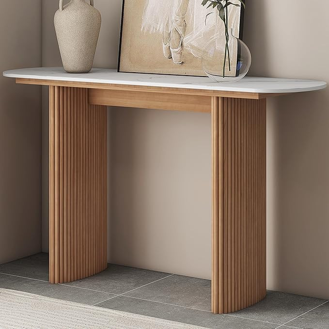 47'' Mid Century Modern Console Table, Solid Wood Console Table, Sofa Table, Narrow Entryway Tabl... | Amazon (US)