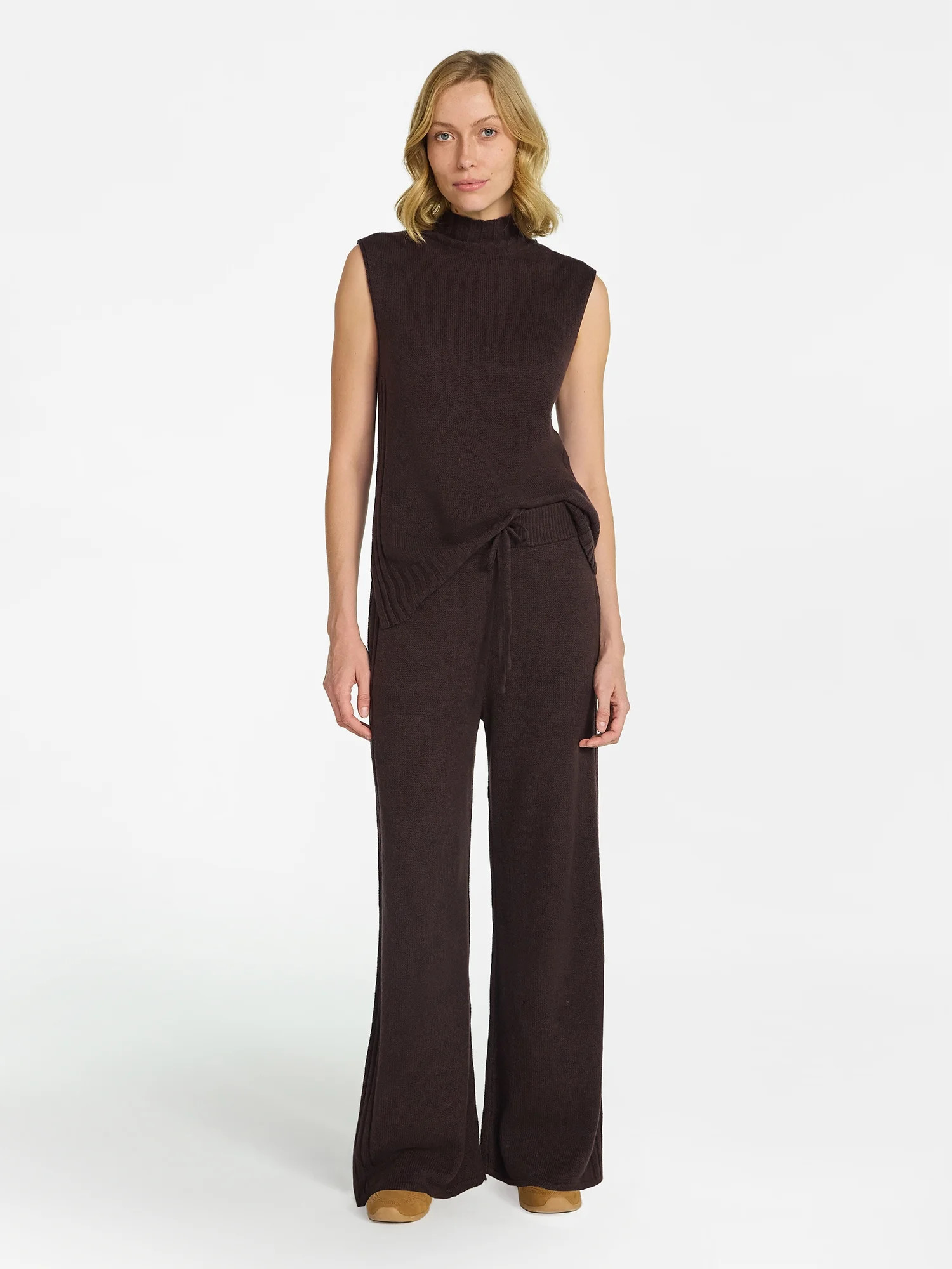 Time and Tru Women's Turtleneck Tank and Pants Set, 2-Piece, Sizes XS-3XL | Walmart (US)