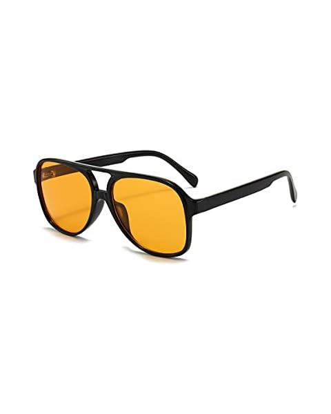 Vintage Retro 70s Sunglasses for Women Men Classic Large Squared Aviator Frame UV400 Trendy Orang... | Amazon (US)