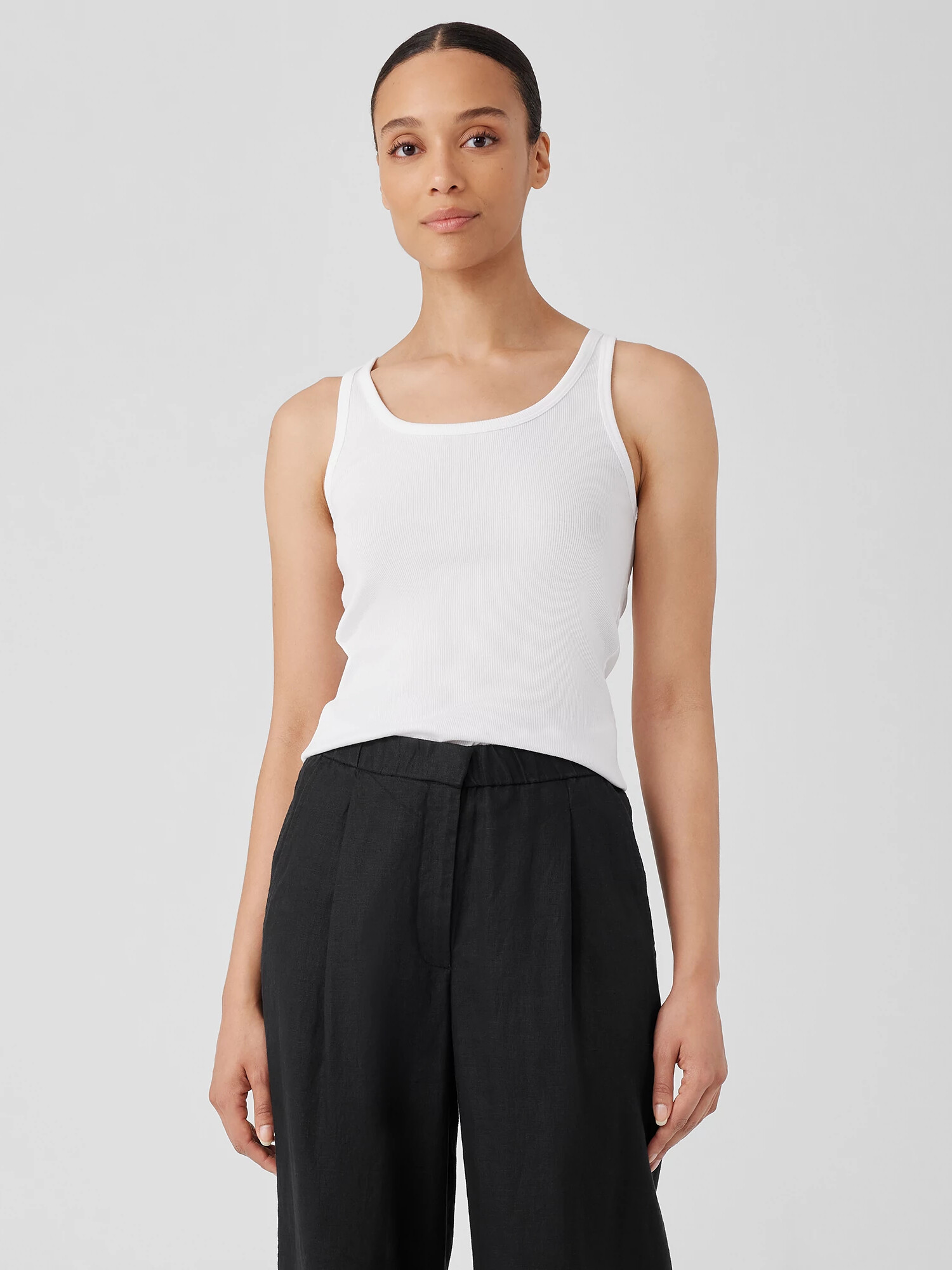 Organic Cotton Stretch Rib Slim Tank | Eileen Fisher