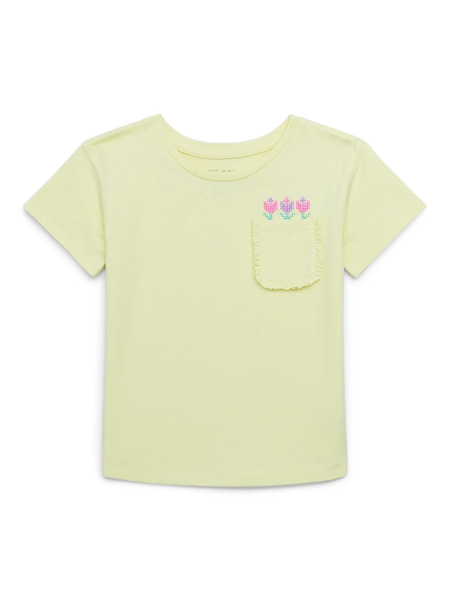 365 Kids from Garanimals Girls Pocket Tee with Short Sleeves, Sizes 4-10 | Walmart (US)
