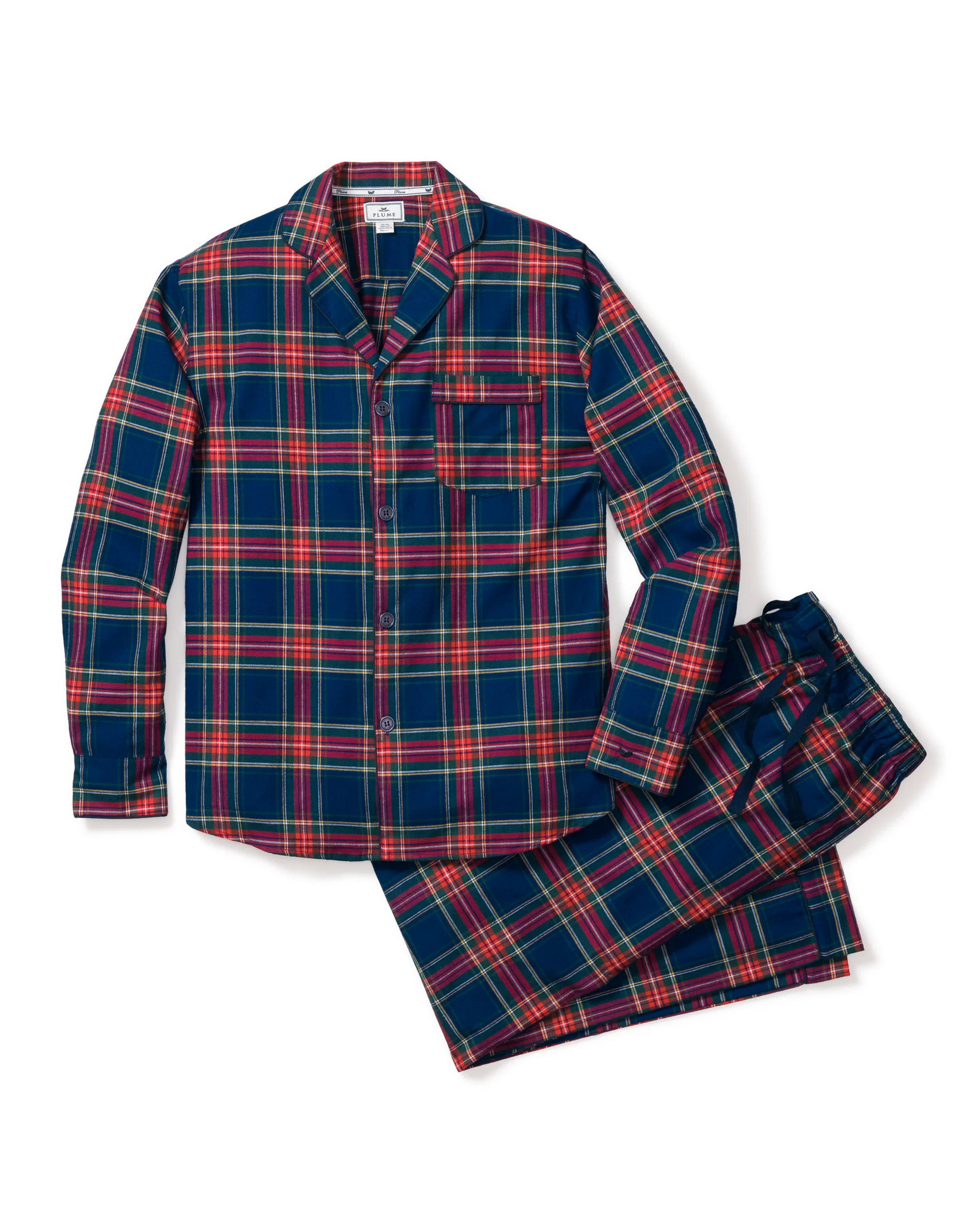 Men's Brushed Twill Pajama Set in Windsor Tartan | Petite Plume